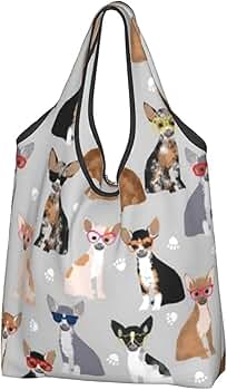 BAGGU チワワ　旧ロゴ　ピンクプードル　エコバッグ　犬　セット 大容量】☆折りたたみエコバッグ 犬柄 ピンク 撥水 防水 丈夫